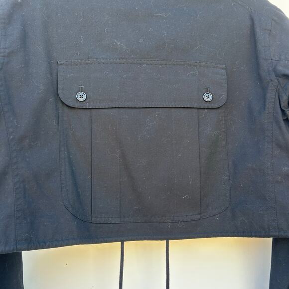 Vintage Ralph Lauren Cropped Utility Cargo Jacket Hong Kong Cotton Medium Black - Picture 10 of 11